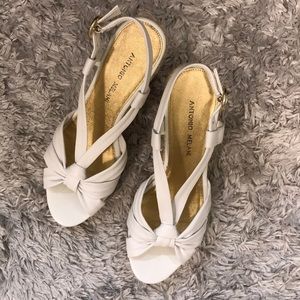 Antonio Melani White Wedge Heels